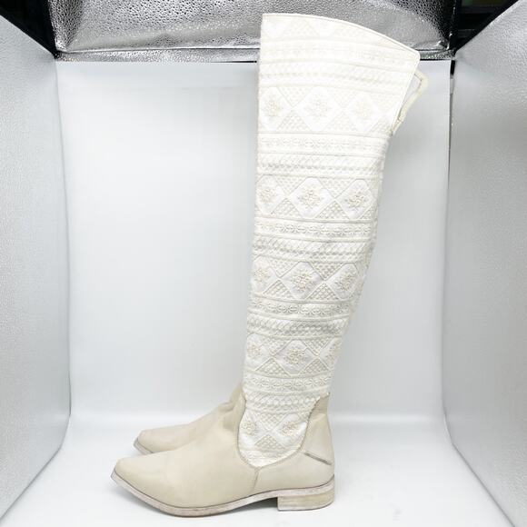 Free People Women's Bren OTK Crochet Western Cowgirl Boots Size US 9.5 EU 39.5 - Picture 6 of 15